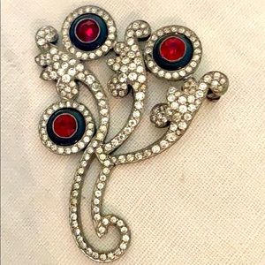 Vintage antique rhinestone brooch needs repair